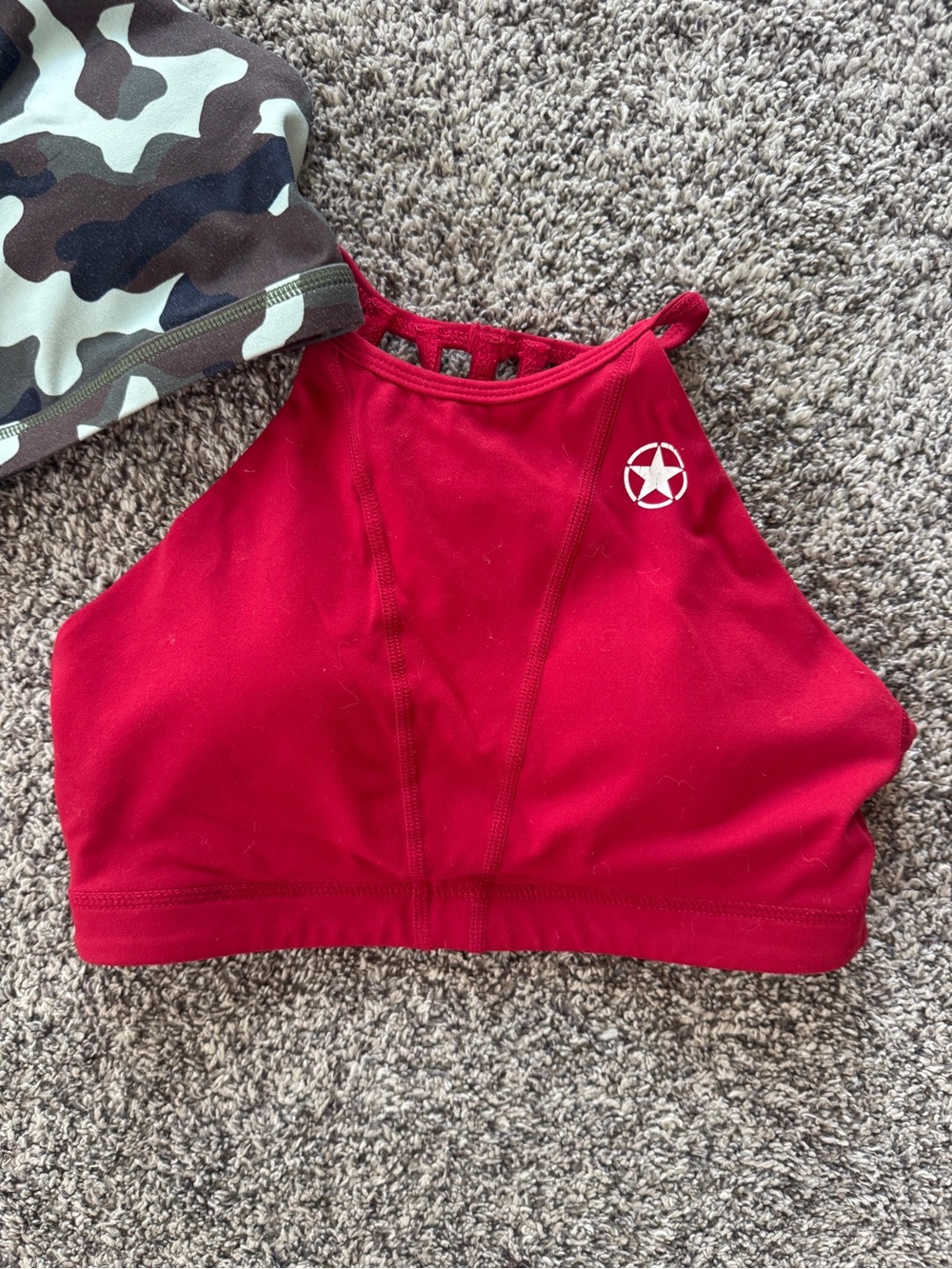 Mixed Women's Sports Bras Set - Purple, Black, Camo, Red, Teal Accents - Picture 5 of 8